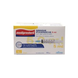 Corman Siringa Ipodermica Medipresteril Ago 23 Gauge 1 1/4 0,5x30mm 5 Ml 10 Pezzi