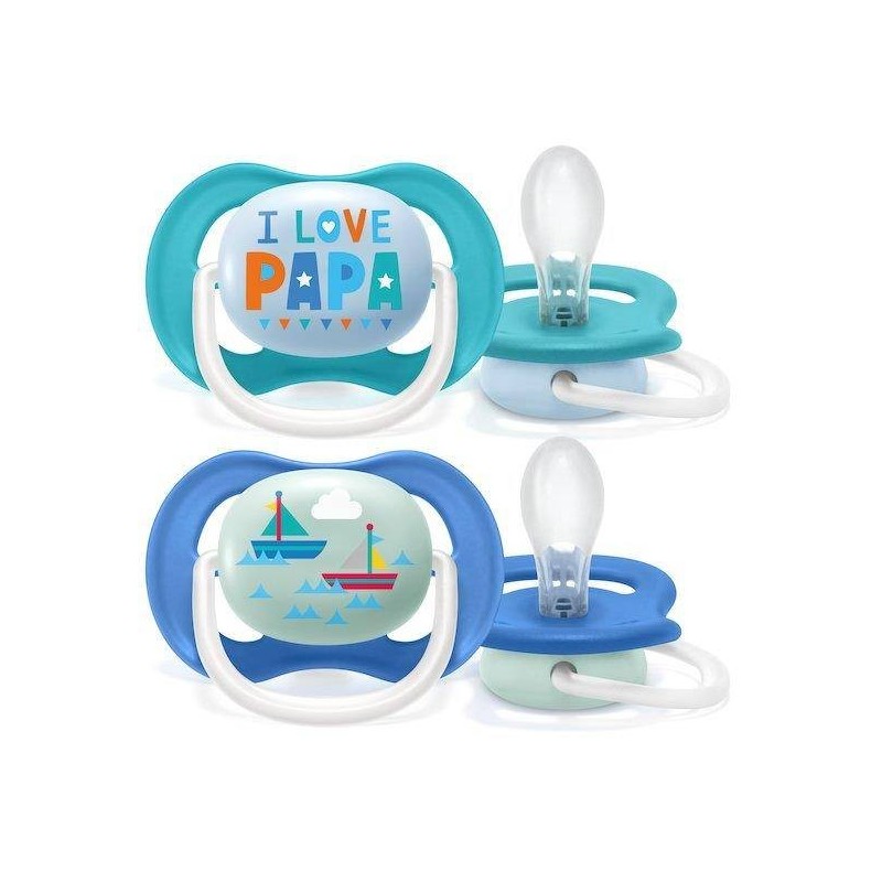 Philips Avent Ultra Air Succhietto Papa/boat Maschio 6-18 Mesi 2 Pezzi Philips Avent Ultra Air Succhietto Papa/boat Maschio 6-18 Mesi 2 Pezzi